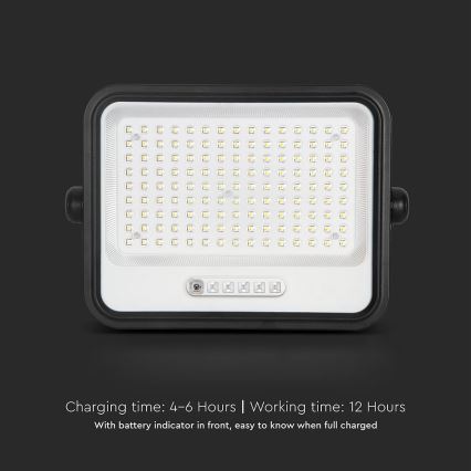 Dimbart solcellsspotlight LED/300W/3,2V 2000-8000K IP65 15000 mAh svart + fjärrkontroll