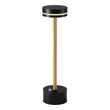 LED-dimmbar uppladdningsbar bordslampa SAM LED/5W/5V 3600 mAh svart/guld