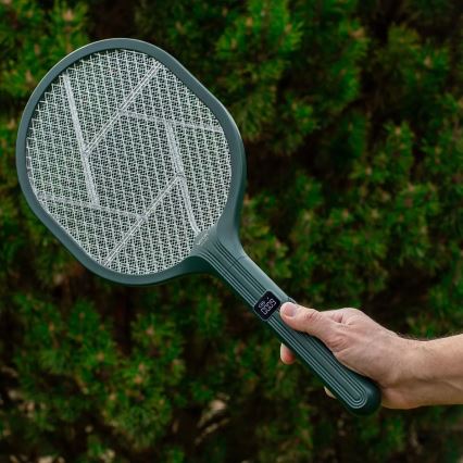 LED Elektrisk insektfångare 2-i-1 med LCD-skärm 1200 mAh/5V grön