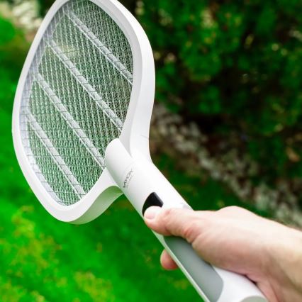 LED Elektrisk insektsfångare 2-i-1 med LCD-skärm 1200 mAh/5V vit