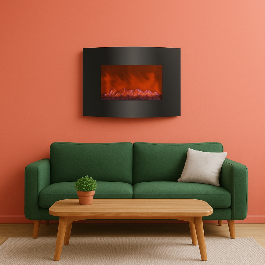 LED Elektrisk kamin med värmefunktion LED/2000W/230V + fjärrkontroll