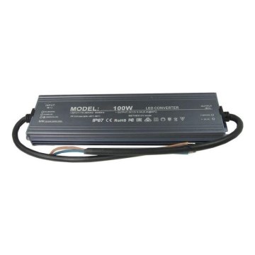 LED Elektronisk transformator 100W/24V IP67