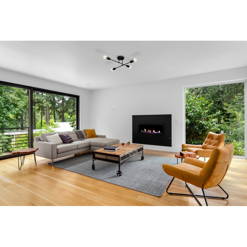 LED fäst ljuskrona CAMBRIDGE 4xE27/8W/230V svart