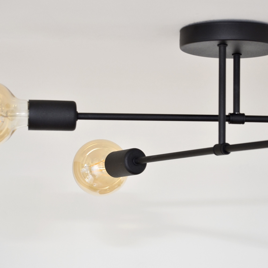 LED fäst ljuskrona CAMBRIDGE 4xE27/8W/230V svart