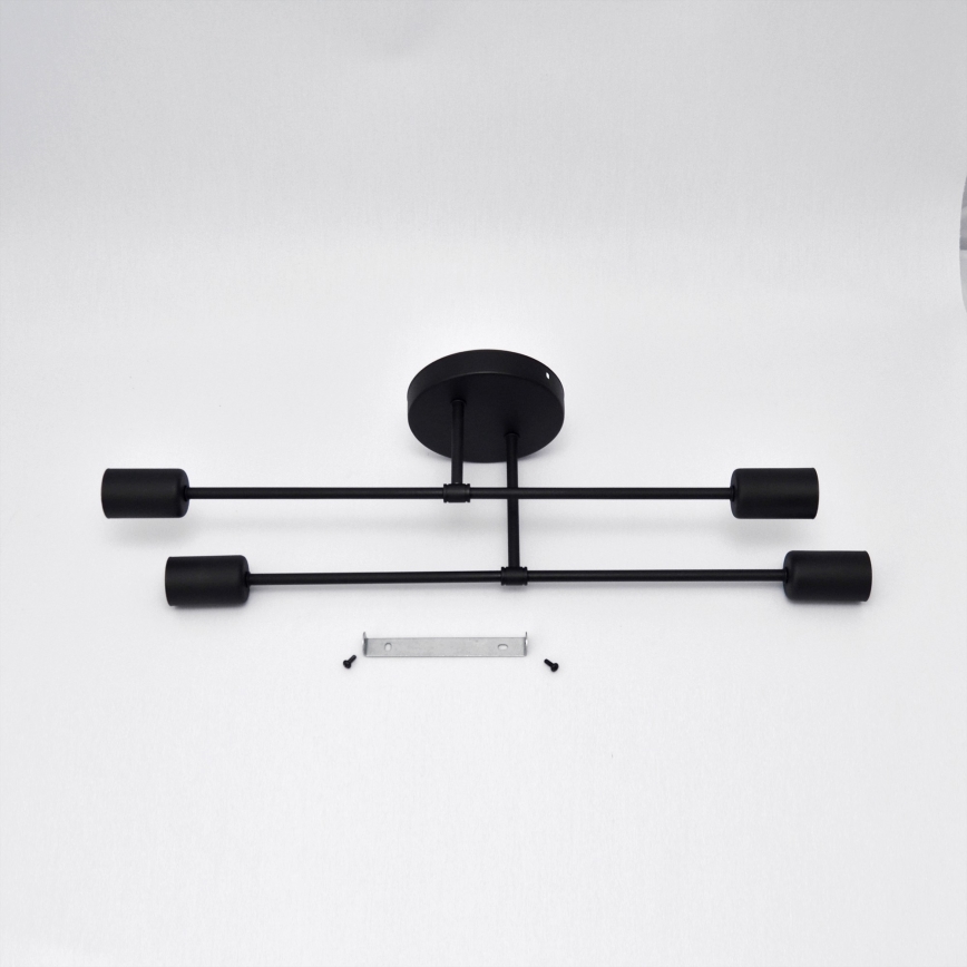 LED fäst ljuskrona CAMBRIDGE 4xE27/8W/230V svart