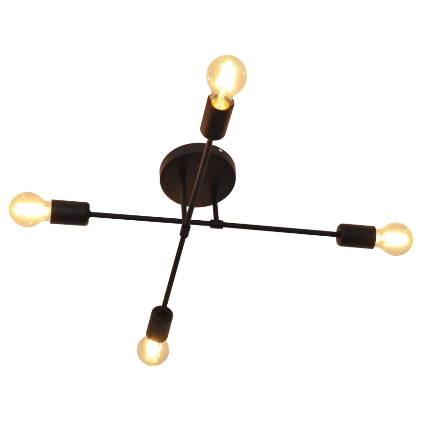 LED fäst ljuskrona CAMBRIDGE 4xE27/8W/230V svart