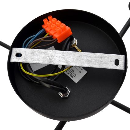 LED fäst ljuskrona CAMBRIDGE 4xE27/8W/230V svart