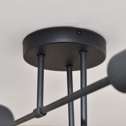 LED fäst ljuskrona CAMBRIDGE 6xE27/8W/230V svart