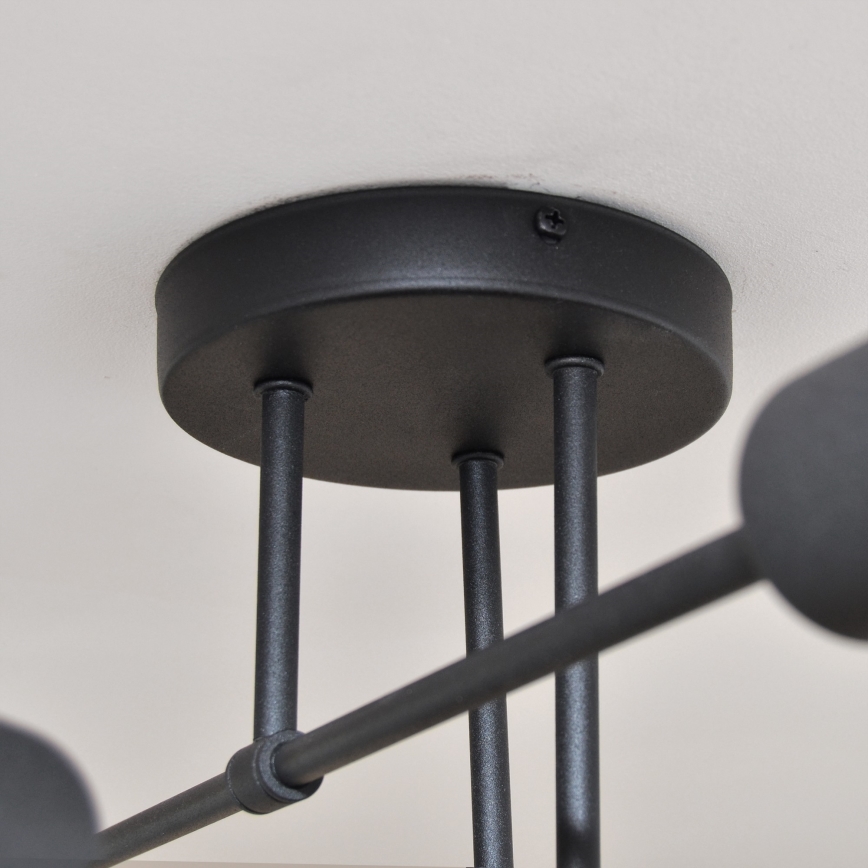 LED fäst ljuskrona CAMBRIDGE 6xE27/8W/230V svart