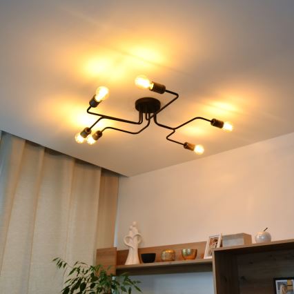 LED fäst ljuskrona TUBE 6xE27/15W/230V