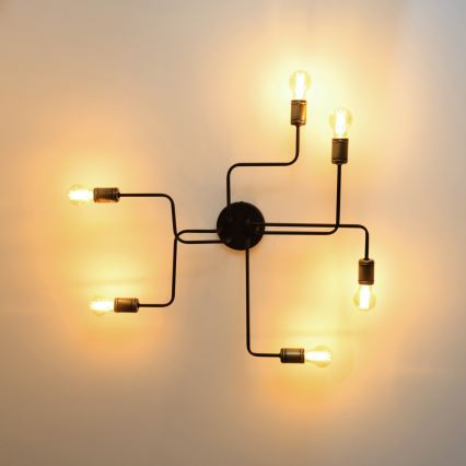 LED fäst ljuskrona TUBE 6xE27/15W/230V