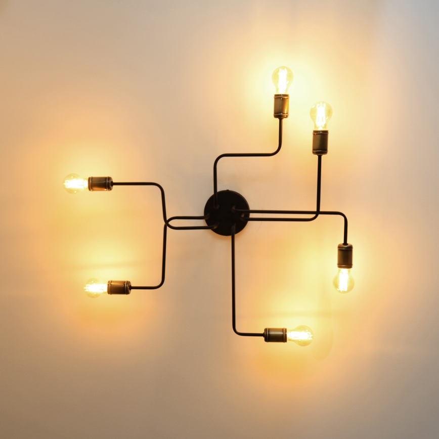 LED fäst ljuskrona TUBE 6xE27/15W/230V