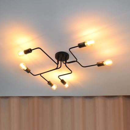 LED fäst ljuskrona TUBE 6xE27/15W/230V