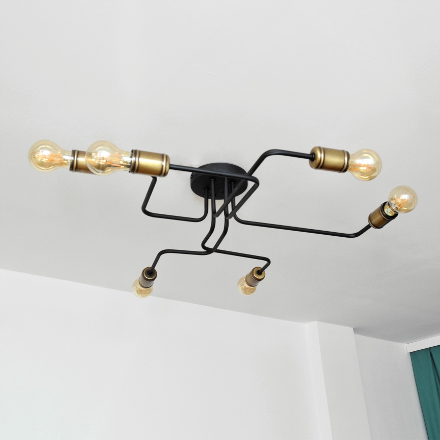 LED fäst ljuskrona TUBE 6xE27/15W/230V