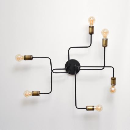 LED fäst ljuskrona TUBE 6xE27/15W/230V