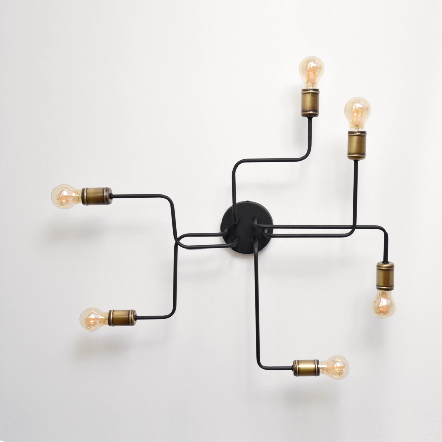 LED fäst ljuskrona TUBE 6xE27/15W/230V