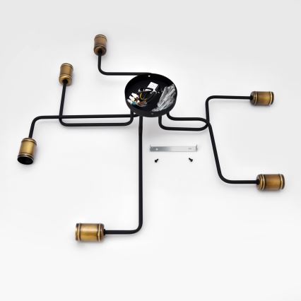 LED fäst ljuskrona TUBE 6xE27/15W/230V