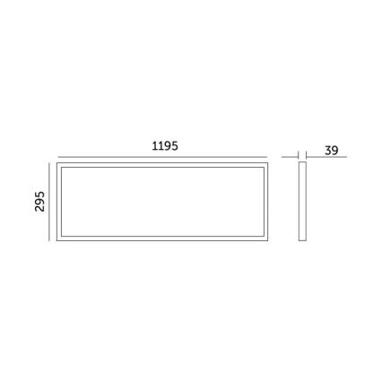 LED fäst panel BRISBANE LED/36W/230V 4000K 29,5x119 cm svart