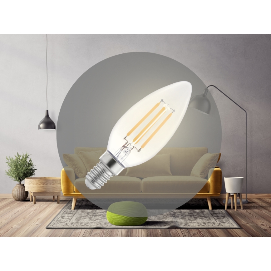 LED-filamentlampa C37 E14/6W/230V 3000K