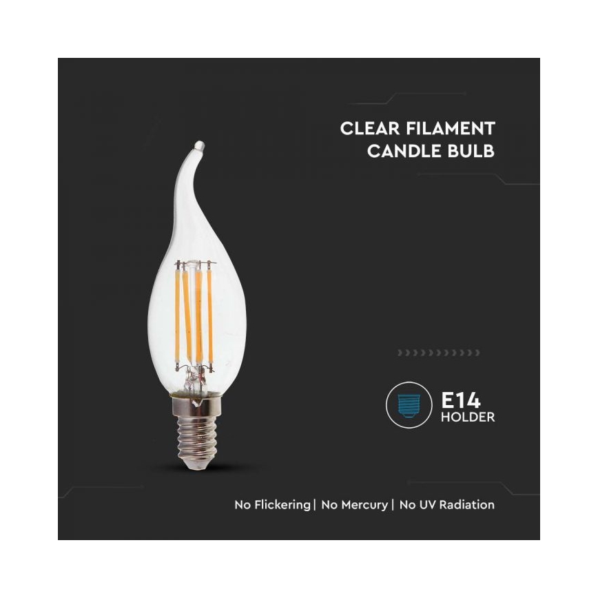 LED-filamentlampa E14/4W/230V 4000K