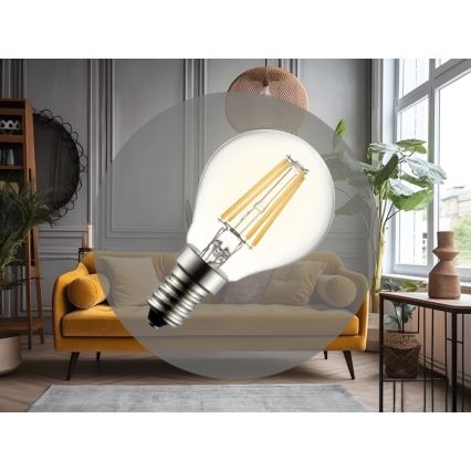LED-filamentlampa G45 E14/6W/230V 3000K