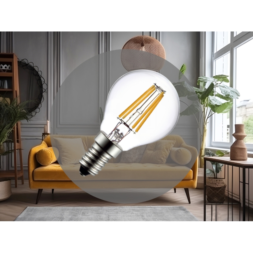 LED-filamentlampa G45 E14/6W/230V 3000K