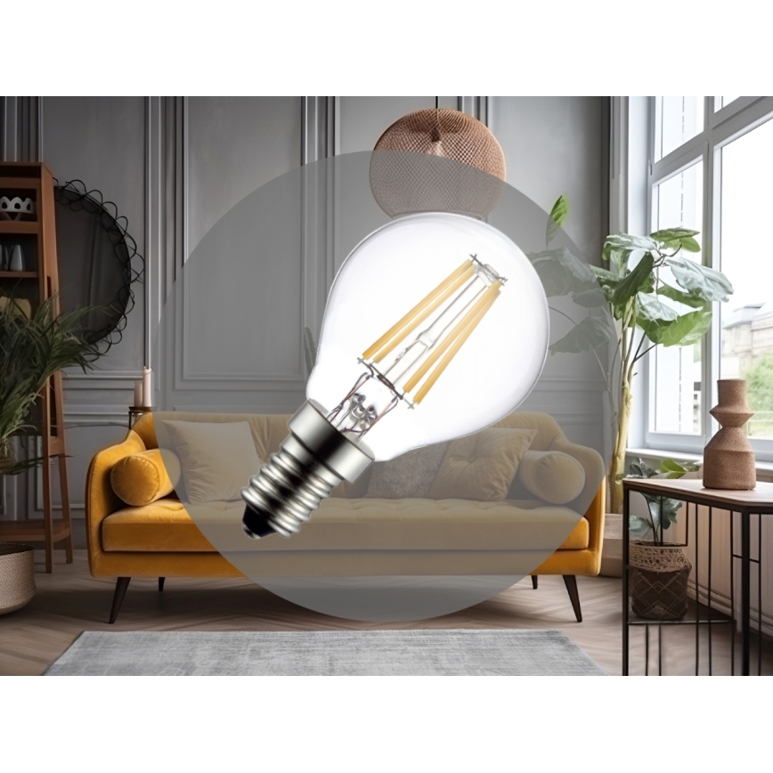 LED-filamentlampa G45 E14/6W/230V 4000K