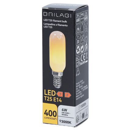 LED-filamentlampa T25 E14/4W/230V 3000K - BRILAGI
