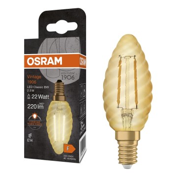 LED-filamentlampa Vintage, E14-sockel, 2,5 W, 230 V, 2400 K - Osram