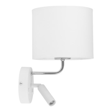 LED Flexibel belysning RICHI 1xE27/15W/230V + LED/3W/230V vit