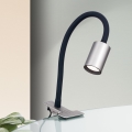 LED Flexibel bordslampa med klämma KURT LED/5W/230V silver