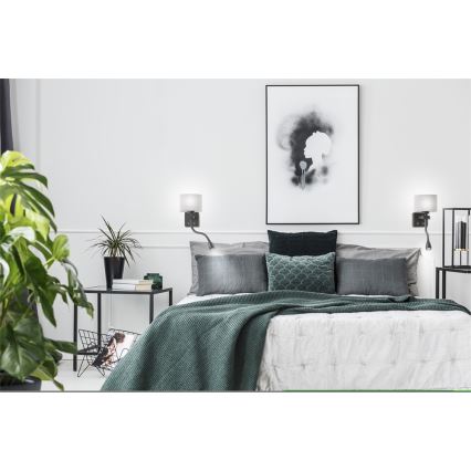 LED Flexibel belysning POLO 1xE27/40W+LED/2W 230V svart