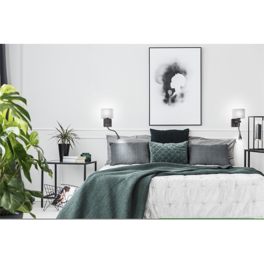 LED Flexibel belysning POLO 1xE27/40W+LED/2W 230V svart