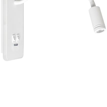 LED flexibel vägglampa med USB BASE LED/8W+LED/2W/230V vit
