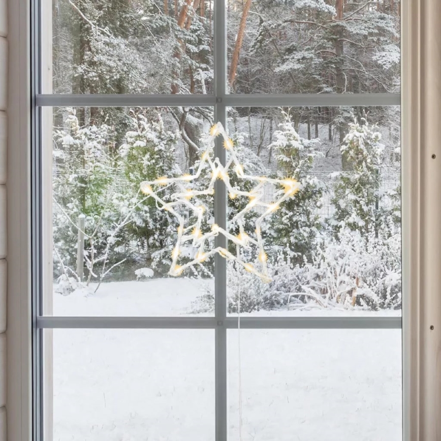 LED Fönsterjuldekoration för utomhusbruk 35xLED/230V IP44 varm vit/stjärna