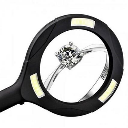 LED Förstoring 5×ZOOM med bakbelysning LED/3W/2xAA IP44