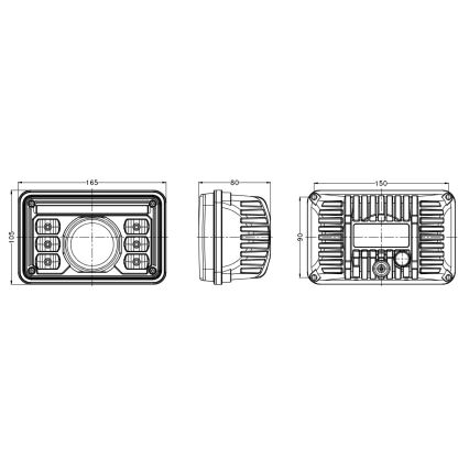 LED framlykta för traktor LED/69W/10-30V IP69 5700K rektangulär