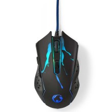 LED Gaming mouse 1200/1800/2400/3600 DPI 6 buttons svart