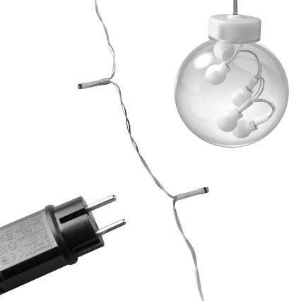 LED-gardin WISH BALLS, 108 LED, 8 funktioner, 4,5 m, varmvit