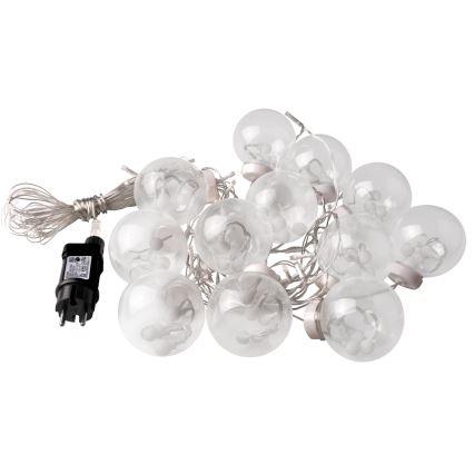 LED-gardin WISH BALLS, 108 LED, 8 funktioner, 4,5 m, varmvit