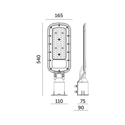 LED gatuarmatur BRELUXO LED/150W/230V 4000K IP65