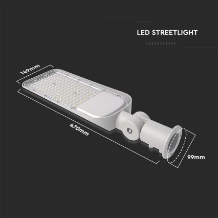 LED Gatubelysning SAMSUNG CHIP LED/100W/230V 4000K IP65 grå