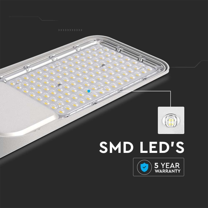 LED Gatubelysning SAMSUNG CHIP LED/100W/230V 6500K IP65 grå