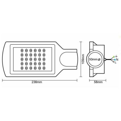 LED gatulampa LED/30W/170-400V IP67
