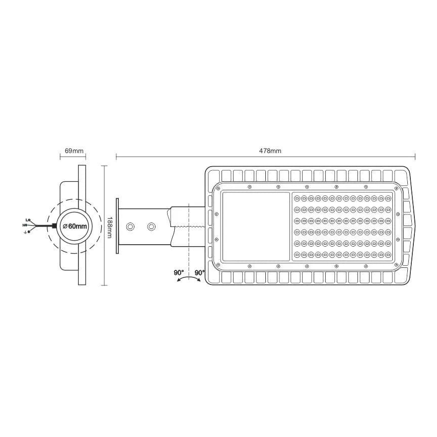 LED gatulampa LED/30W/230V 2700K IP65