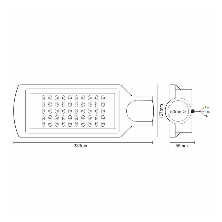LED gatulampa LED/50W/170-400V 4000K IP65