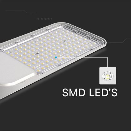 LED Gatubelysning med skymningssensor SAMSUNG CHIP LED/100W/230V 4000K IP65 grå
