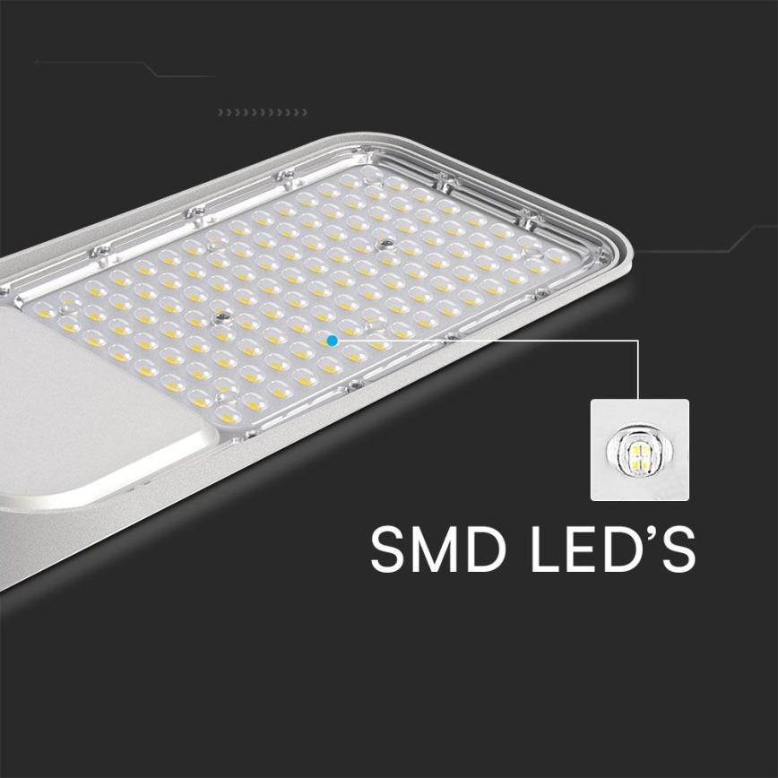 LED Gatubelysning med skymningssensor SAMSUNG CHIP LED/100W/230V 4000K IP65 grå