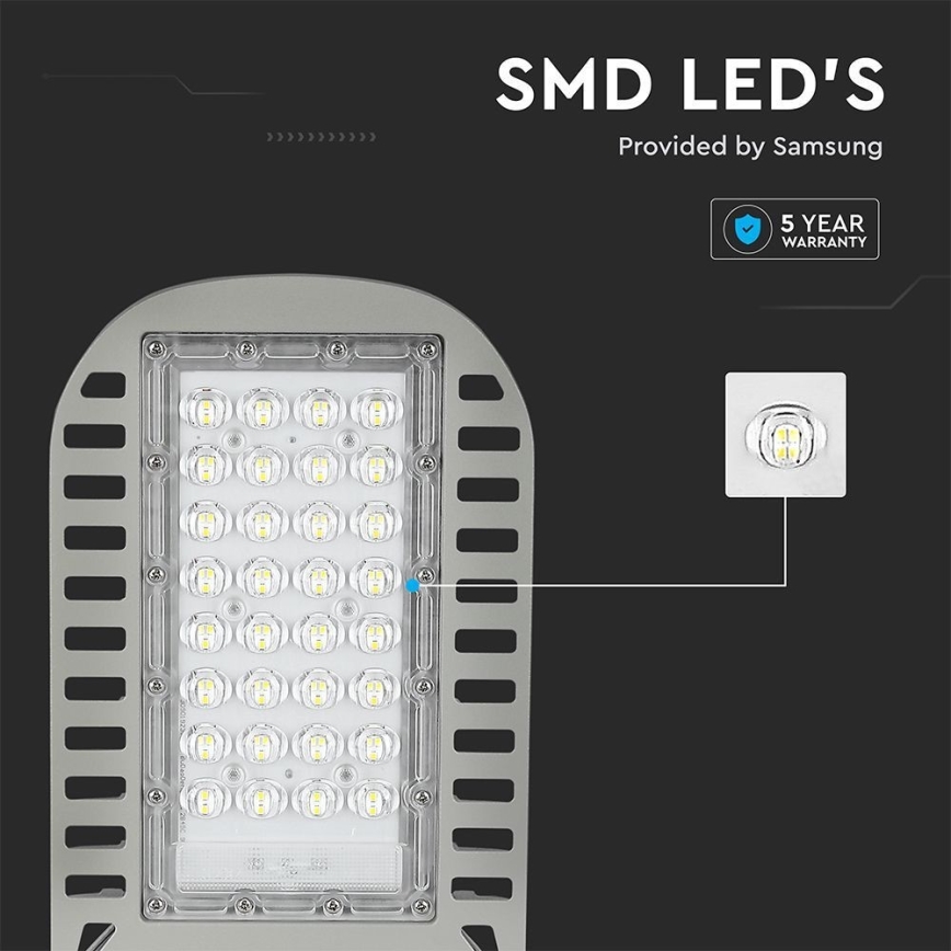 LED gatulampa SAMSUNG CHIP LED/50W/230V 4000K grå