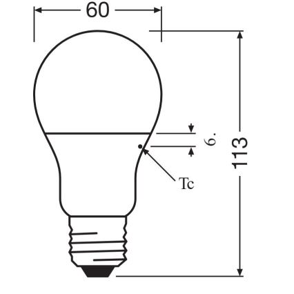 LED glödlampa A60 E27/8,5W/230V 2700K - Osram